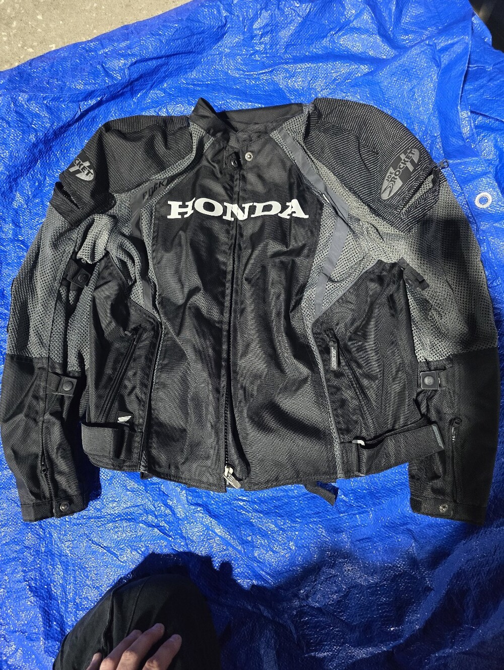 Black/Grey Joe Rocket Honda Textile Motorcycle Jacket Size M